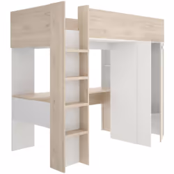 COMPOSIZIONE CAMERA DA LETTO - Stanza da letto completa, Cameretta per bambini, Set per arredo a ponte, 206x111 h178 cm, Bian ...