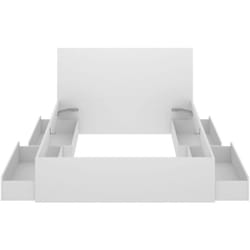 Letto matrimoniale Usman, Sommier per camera da letto, Giroletto per stanza, Struttura porta materasso, 269x205 h100 cm, Bianco - Dmora