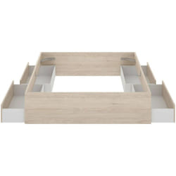 Letto matrimoniale Ferdie, Sommier per camera da letto, Giroletto per stanza, Struttura porta materasso, 169x205 h39 cm, Rovere - Dmora