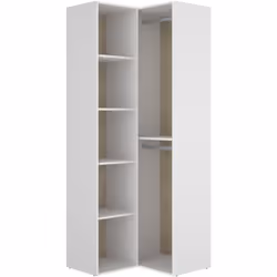 GUARDAROBA GRANDE - Mobile camera da letto, Cabina armadio portabiti, Armadio appendiabiti, 85x85 h205 cm, Bianco e Rovere. S ...