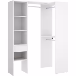 GUARDAROBA GRANDE - Mobile camera da letto, Cabina armadio portabiti, Armadio appendiabiti, 98x42 h187 cm, Bianco. STRUTTURA ...