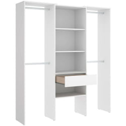 Guardaroba grande Castries, Mobile camera da letto, Cabina armadio portabiti, Armadio appendiabiti, 160x50 h187 cm, Bianco - Dmora