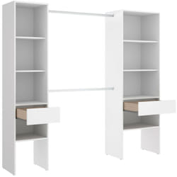 Guardaroba grande Siony, Mobile camera da letto, Cabina armadio portabiti, Armadio appendiabiti, 160x50 h185 cm, Bianco - Dmora