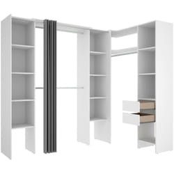 Guardaroba grande Dindo, Mobile camera da letto, Cabina armadio portabiti, Armadio appendiabiti, 234x141 h205 cm, Bianco - Dmora