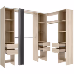 GUARDAROBA GRANDE - Mobile camera da letto, Cabina armadio portabiti, Armadio appendiabiti, 234x141 h205 cm, Rovere. STRUTTUR ...