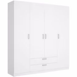 GUARDAROBA GRANDE - Mobile camera da letto, Cabina armadio portabiti, Armadio appendiabiti, 200x52 h215 cm, Bianco. STRUTTURA ...