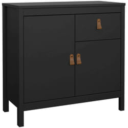 Credenza Lucienne, Buffet da soggiorno, Madia da salotto, Dispensa da cucina, 82x38 h80 cm, Nero - Dmora