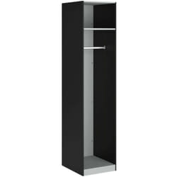 Guardaroba grande Kaihime, Mobile multifunzionale, Mobiletto scarpiera, Guardaroba porta scarpe, 58x50 h219 cm, Nero - Dmora