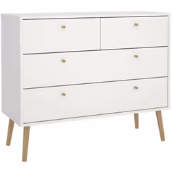 CASSETTIERA - Settimino multiuso, Comò camera da letto, Mobile con cassetti, 99x39 h82 cm, Bianco. STRUTTURA E UTILIZZO - Mob ...