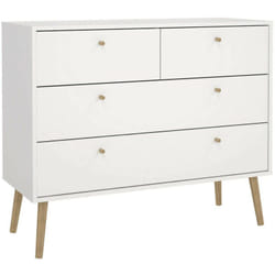 Dmora - Cassettiera Pelagie, Settimino multiuso, Comò camera da letto, Mobile con cassetti, 99x39 h82 cm, Bianco