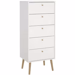 CASSETTIERA - Settimino multiuso, Comò camera da letto, Mobile con cassetti, 50x39 h120 cm, Bianco. STRUTTURA E UTILIZZO - Mo ...