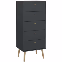CASSETTIERA - Settimino multiuso, Comò camera da letto, Mobile con cassetti, 50x39 h120 cm, Grigio. STRUTTURA E UTILIZZO - Mo ...