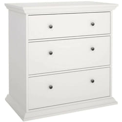Cassettiera Domeng, Settimino multiuso, Comò camera da letto, Mobile con cassetti, 86x52 h88 cm, Bianco - Dmora