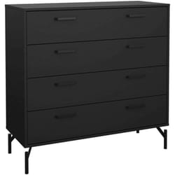 Cassettiera Puglia, Settimino multiuso, Comò camera da letto, Mobile con cassetti, 99x40 h96 cm, Nero - Dmora