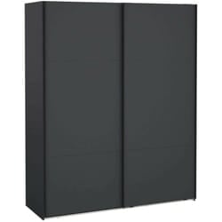Armadio multiuso 2 ante Gomer, Mobile multifunzionale, Mobiletto scarpiera, Guardaroba porta scarpe, 179x65 h220 cm, Grigio - Dmora