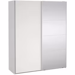 GUARDAROBA 2 ANTE - Mobile camera da letto, Cabina armadio portabiti, Armadio appendiabiti, 179x65 h220 cm, Bianco. STRUTTURA ...