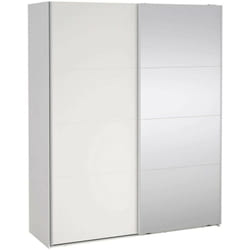 Guardaroba 2 ante Malakas, Mobile camera da letto, Cabina armadio portabiti, Armadio appendiabiti, 179x65 h220 cm, Bianco - Dmora