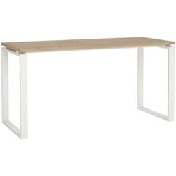Dmora - Scrivania Arignano, Scrittoio multiuso, Tavolo per ufficio porta pc, Piano di lavoro, 150x60 h76 cm, Rovere e Bianco