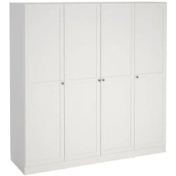 Guardaroba grande Presidenti, Mobile camera da letto, Cabina armadio portabiti, Armadio appendiabiti, 196x62 h200 cm, Bianco - Dmora