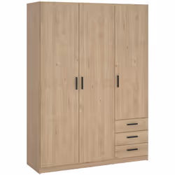GUARDAROBA 3 ANTE - Mobile camera da letto, Cabina armadio portabiti, Armadio appendiabiti, 147x50 h200 cm, Rovere. STRUTTURA ...