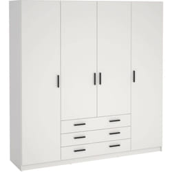 Guardaroba grande Epipola, Mobile camera da letto, Cabina armadio portabiti, Armadio appendiabiti, 196x50 h200 cm, Bianco - Dmora