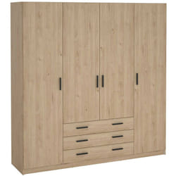 Guardaroba grande Epipola, Mobile camera da letto, Cabina armadio portabiti, Armadio appendiabiti, 196x50 h200 cm, Rovere - Dmora