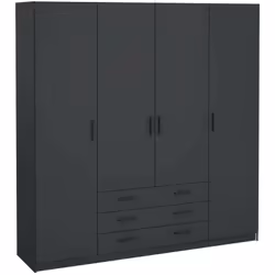 GUARDAROBA GRANDE - Mobile camera da letto, Cabina armadio portabiti, Armadio appendiabiti, 196x50 h200 cm, Grigio. STRUTTURA ...