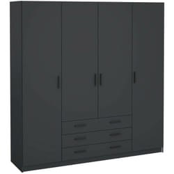 Guardaroba grande Epipola, Mobile camera da letto, Cabina armadio portabiti, Armadio appendiabiti, 196x50 h200 cm, Grigio - Dmora