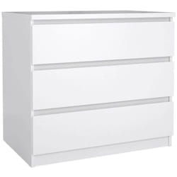 Cassettiera Kajiki, Settimino multiuso, Comò camera da letto, Mobile con cassetti, 77x50 h68 cm, Bianco lucido - Dmora