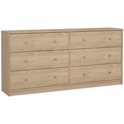 Credenza Rick, Buffet da soggiorno, Madia da salotto, Dispensa da cucina, 143x30 h68 cm, Rovere - Dmora