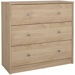 Cassettiera Alert, Settimino multiuso, Comò camera da letto, Mobile con cassetti, 72x30 h68 cm, Rovere - Dmora