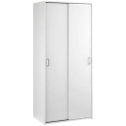 Dmora - Guardaroba 2 ante Cindy, Mobile camera da letto, Cabina armadio portabiti, Armadio appendiabiti, 78x48 h175 cm, Bianco