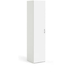 Armadio multiuso 1 anta Khutulun, Mobile multifunzionale, Mobiletto scarpiera, Guardaroba porta scarpe, 42x39 h175 cm, Bianco - Dmora