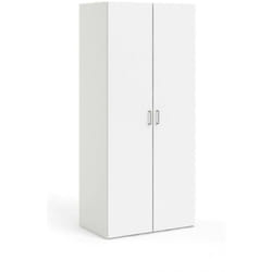 Guardaroba 2 ante Danny, Mobile camera da letto, Cabina armadio portabiti, Armadio appendiabiti, 78x50 h175 cm, Bianco - Dmora