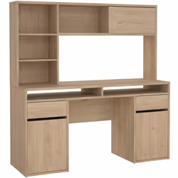 SCRIVANIA - Scrittoio multiuso, Tavolo per ufficio porta PC, Piano di lavoro, 149x48 h156 cm, Rovere. STRUTTURA E UTILIZZO - ...