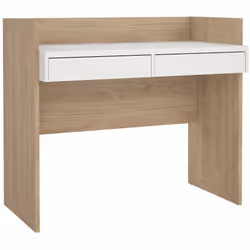 SCRIVANIA - Scrittoio multiuso, Tavolo per ufficio porta PC, Piano di lavoro, 102x56 h89 cm, Rovere e Bianco. STRUTTURA E UTI ...