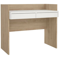 Dmora - Scrivania Antillo, Scrittoio multiuso, Tavolo per ufficio porta pc, Piano di lavoro, 102x56 h89 cm, Rovere e Bianco