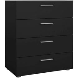 Cassettiera Asam, Settimino multiuso, Comò camera da letto, Mobile con cassetti, 70x40 h82 cm, Nero - Dmora