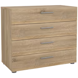 CASSETTIERA - Settimino multiuso, Comò camera da letto, Mobile con cassetti, 80x40 h68 cm, Quercia. STRUTTURA E UTILIZZO - Mo ...