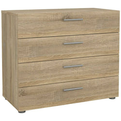 Cassettiera Arwen, Settimino multiuso, Comò camera da letto, Mobile con cassetti, 80x40 h68 cm, Quercia - Dmora