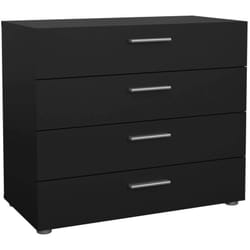 Cassettiera Arwen, Settimino multiuso, Comò camera da letto, Mobile con cassetti, 80x40 h68 cm, Nero - Dmora