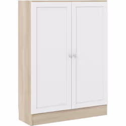 SCARPIERA - Mobile portascarpe, Armadio da ingresso multiuso, Mobiletto per calzature, 79x28 h107 cm, Quercia e Bianco. STRUT ...