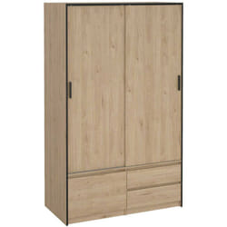 Armadio multiuso grande Bedollo, Mobile multifunzionale, Mobiletto scarpiera, Guardaroba porta scarpe, 121x60 h200 cm, Rovere - Dmora