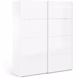 GUARDAROBA 2 ANTE - Mobile camera da letto, Cabina armadio portabiti, Armadio appendiabiti, 182x62 h220 cm, Bianco lucido. ST ...