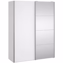 GUARDAROBA 2 ANTE - Mobile camera da letto, Cabina armadio portabiti, Armadio appendiabiti, 150x61 h200 cm, Bianco lucido. ST ...