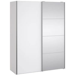 Dmora - Guardaroba 2 ante Seraphine, Mobile camera da letto, Cabina armadio portabiti, Armadio appendiabiti, 150x61 h200 cm, Bianco lucido