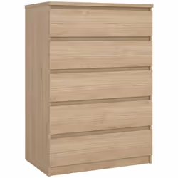 CASSETTIERA - Settimino multiuso, Comò camera da letto, Mobile con cassetti, 77x50 h111 cm, Rovere. STRUTTURA E UTILIZZO - Mo ...