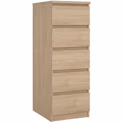 CASSETTIERA - Settimino multiuso, Comò camera da letto, Mobile con cassetti, 50x40 h111 cm, Rovere. STRUTTURA E UTILIZZO - Mo ...