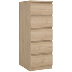 Cassettiera Achaldi, Settimino multiuso, Comò camera da letto, Mobile con cassetti, 50x40 h111 cm, Rovere - Dmora