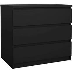 Cassettiera Artic, Settimino multiuso, Comò camera da letto, Mobile con cassetti, 77x50 h70 cm, Nero - Dmora